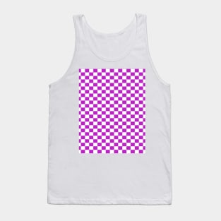 checkered Purple and White Tank Top